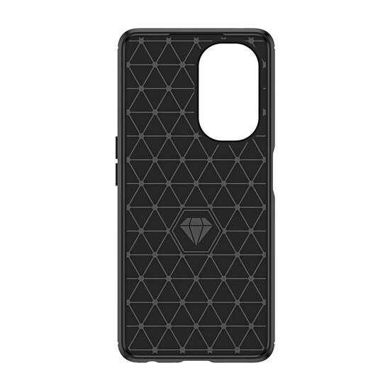 OnePlus Nord CE 3 Lite Hoesje - MobyDefend TPU Backcover - Geborstelde Metaal &amp; Carbon-Look - Rood
