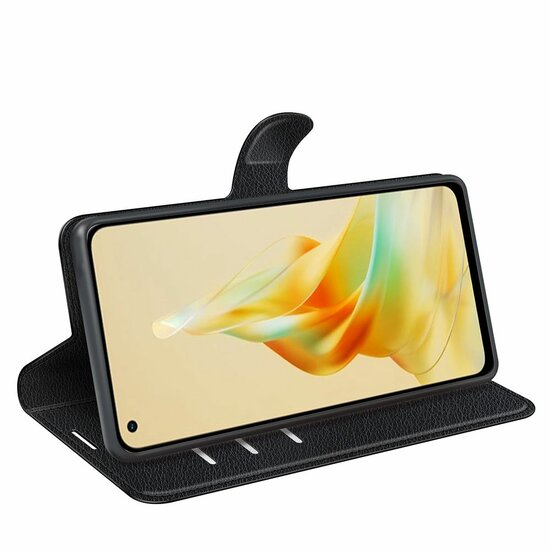 Oppo Reno8 T Hoesje - MobyDefend Kunstleren Wallet Book Case (Sluiting Voorkant) - Zwart