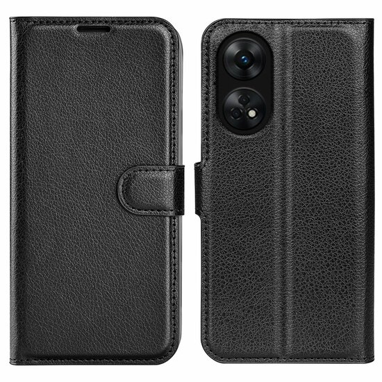 Oppo Reno8 T Hoesje, MobyDefend Kunstleren Wallet Book Case (Sluiting Voorkant), Zwart