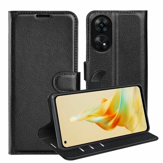 Oppo Reno8 T Hoesje - MobyDefend Kunstleren Wallet Book Case (Sluiting Voorkant) - Zwart