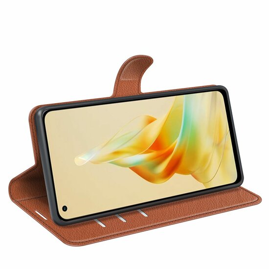 Oppo Reno8 T Hoesje - MobyDefend Kunstleren Wallet Book Case (Sluiting Voorkant) - Bruin