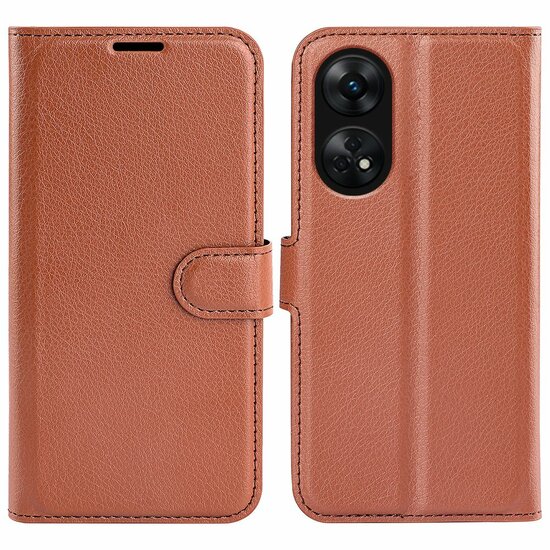 Oppo Reno8 T Hoesje, MobyDefend Kunstleren Wallet Book Case (Sluiting Voorkant), Bruin