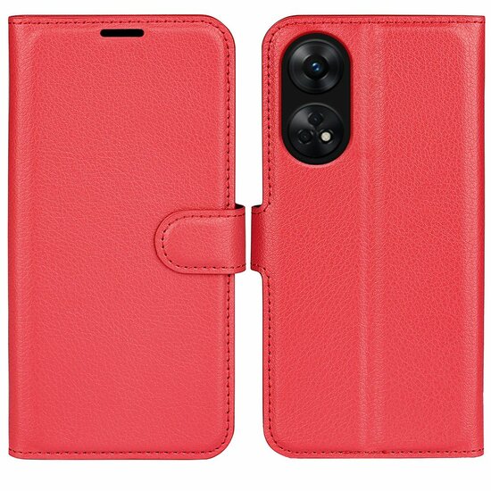 Oppo Reno8 T Hoesje - MobyDefend Kunstleren Wallet Book Case (Sluiting Voorkant) - Rood