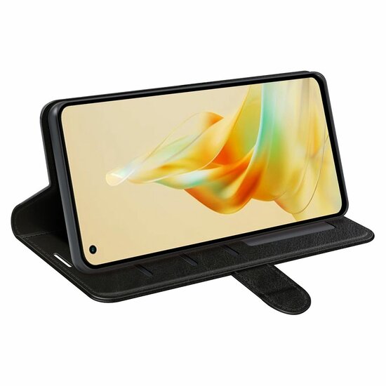 Oppo Reno8 T Hoesje - MobyDefend Wallet Book Case (Sluiting Achterkant) - Zwart