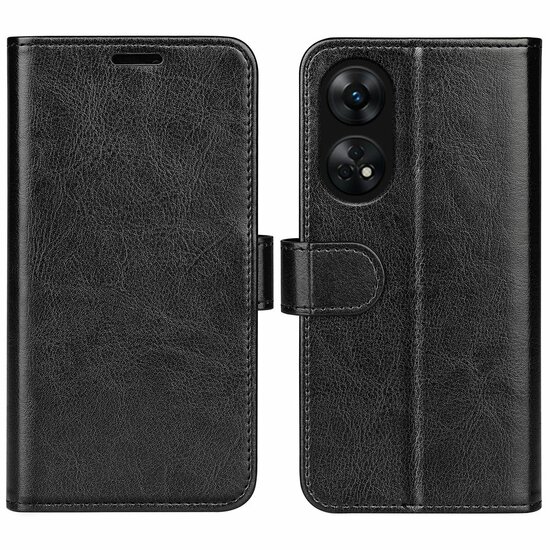 Oppo Reno8 T Hoesje - MobyDefend Wallet Book Case (Sluiting Achterkant) - Zwart