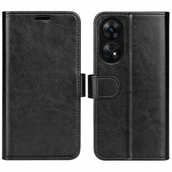 Oppo Reno8 T Hoesje, MobyDefend Wallet Book Case (Sluiting Achterkant), Zwart