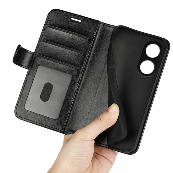 Oppo Reno8 T Hoesje - MobyDefend Wallet Book Case (Sluiting Achterkant) - Zwart