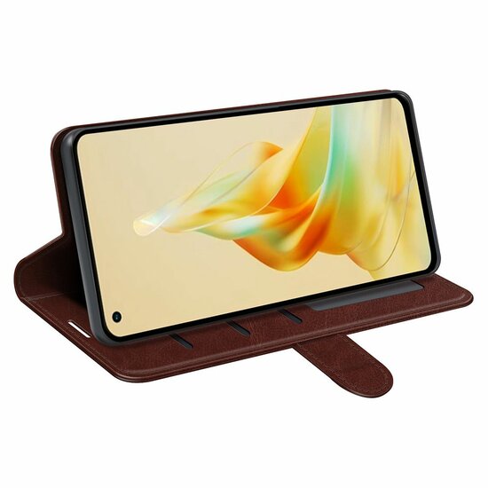 Oppo Reno8 T Hoesje - MobyDefend Wallet Book Case (Sluiting Achterkant) - Bruin