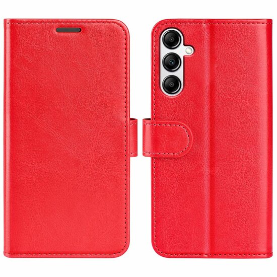 Samsung Galaxy A34 Hoesje, MobyDefend Wallet Book Case (Sluiting Achterkant), Rood