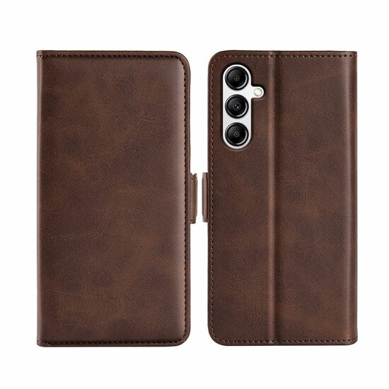 Samsung Galaxy A34 Hoesje, MobyDefend Luxe Wallet Book Case (Sluiting Zijkant), Bruin