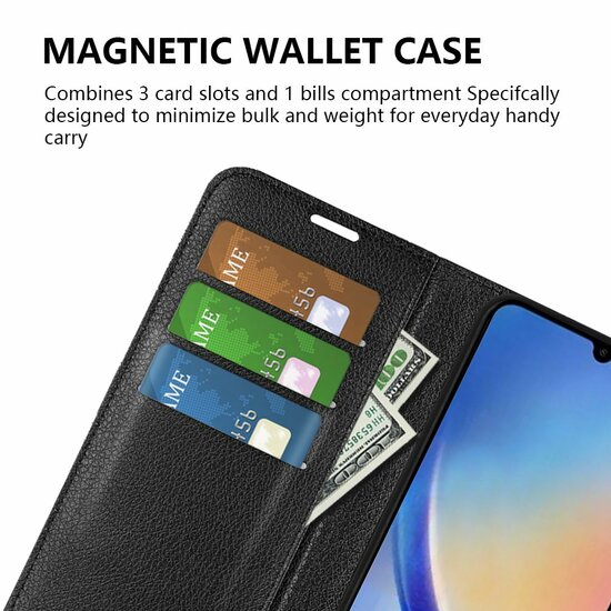 Samsung Galaxy A34 Hoesje, MobyDefend Kunstleren Wallet Book Case (Sluiting Voorkant), Zwart