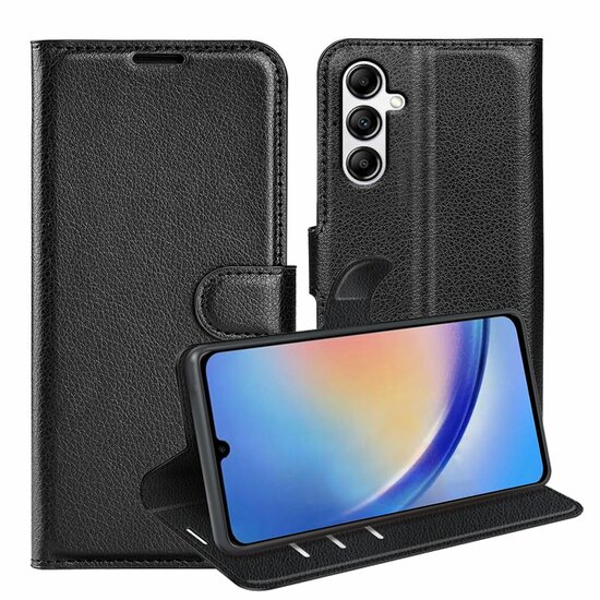Samsung Galaxy A34 Hoesje - MobyDefend Kunstleren Wallet Book Case (Sluiting Voorkant) - Zwart
