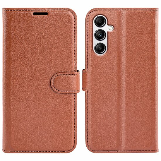 Samsung Galaxy A34 Hoesje - MobyDefend Kunstleren Wallet Book Case (Sluiting Voorkant) - Bruin