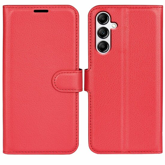 Samsung Galaxy A34 Hoesje - MobyDefend Kunstleren Wallet Book Case (Sluiting Voorkant) - Rood