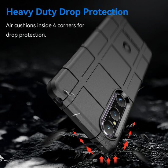 Sony Xperia 1 V Hoesje - Mobydefend Rugged Shield TPU Backcover - Zwart