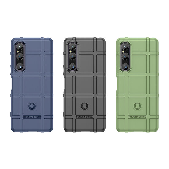 Sony Xperia 1 V Hoesje, Rugged Shield TPU Gelcase, Zwart