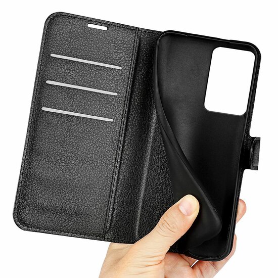 Xiaomi 13 Lite Hoesje, MobyDefend Kunstleren Wallet Book Case (Sluiting Voorkant), Zwart