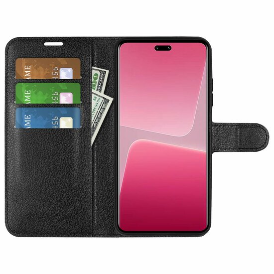 Xiaomi 13 Lite Hoesje, MobyDefend Kunstleren Wallet Book Case (Sluiting Voorkant), Zwart