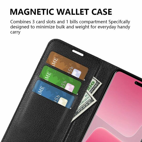 Xiaomi 13 Lite Hoesje - MobyDefend Kunstleren Wallet Book Case (Sluiting Voorkant) - Zwart