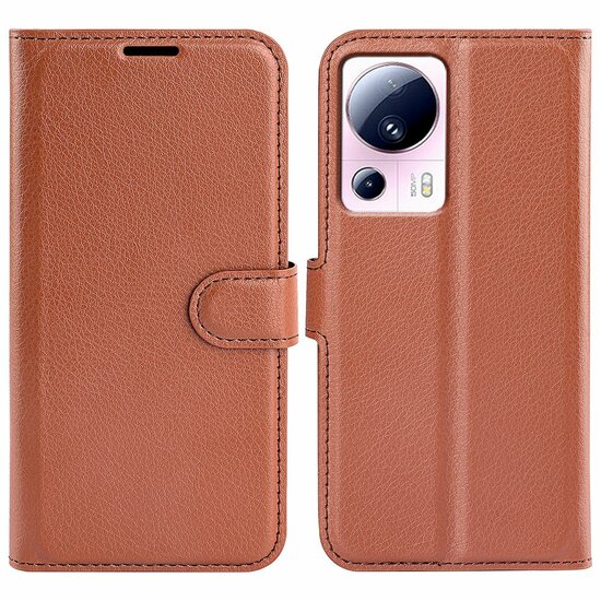 Xiaomi 13 Lite Hoesje - MobyDefend Kunstleren Wallet Book Case (Sluiting Voorkant) - Bruin