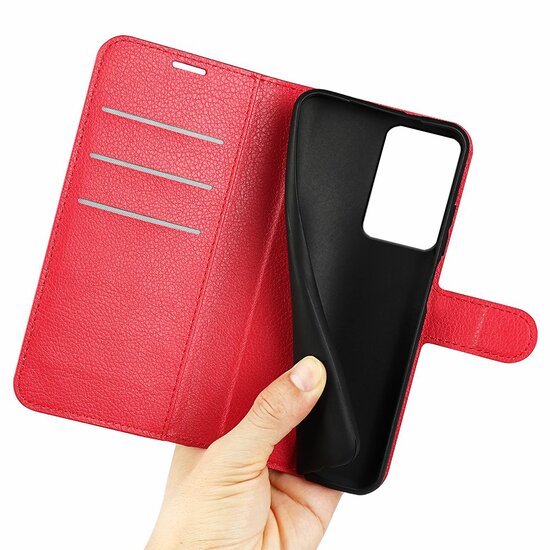 Xiaomi 13 Lite Hoesje - MobyDefend Kunstleren Wallet Book Case (Sluiting Voorkant) - Rood