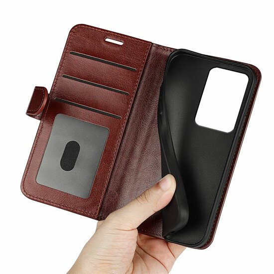 Xiaomi 13 Lite Hoesje - MobyDefend Wallet Book Case (Sluiting Achterkant) - Bruin