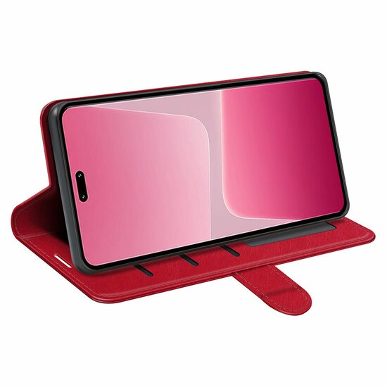 Xiaomi 13 Lite Hoesje - MobyDefend Wallet Book Case (Sluiting Achterkant) - Rood
