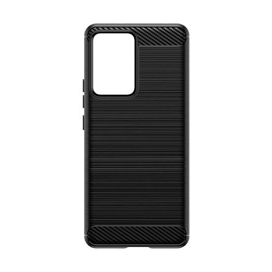 Xiaomi 13 Lite Hoesje - MobyDefend TPU Backcover - Geborstelde Metaal &amp; Carbon-Look - Zwart
