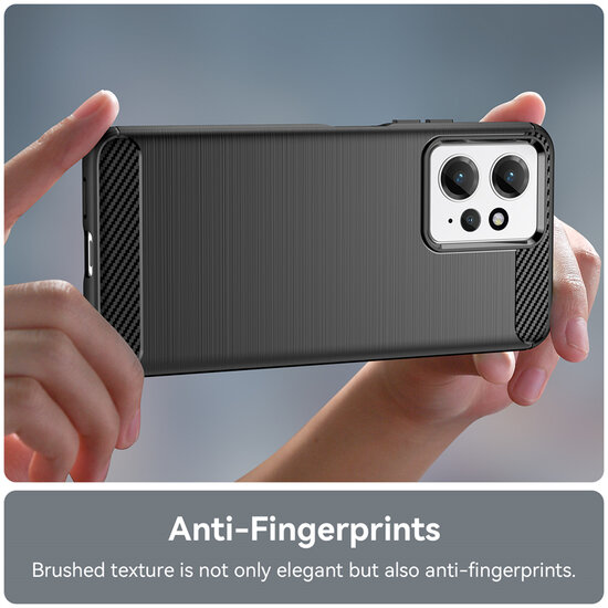 Xiaomi Redmi Note 12 4G Hoesje - MobyDefend TPU Backcover - Geborstelde Metaal &amp; Carbon-Look - Blauw