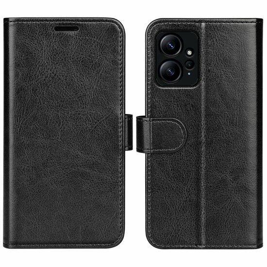 Xiaomi Redmi Note 12 4G Hoesje - MobyDefend Wallet Book Case (Sluiting Achterkant) - Zwart