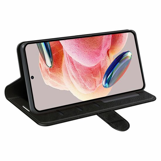 Xiaomi Redmi Note 12 4G Hoesje - MobyDefend Wallet Book Case (Sluiting Achterkant) - Zwart