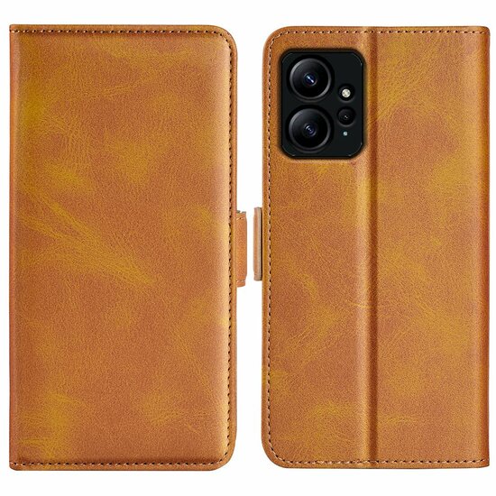 Xiaomi Redmi Note 12 4G Hoesje - MobyDefend Luxe Wallet Book Case (Sluiting Zijkant) - Lichtbruin