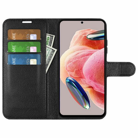 Xiaomi Redmi Note 12 4G Hoesje, MobyDefend Kunstleren Wallet Book Case (Sluiting Voorkant), Zwart