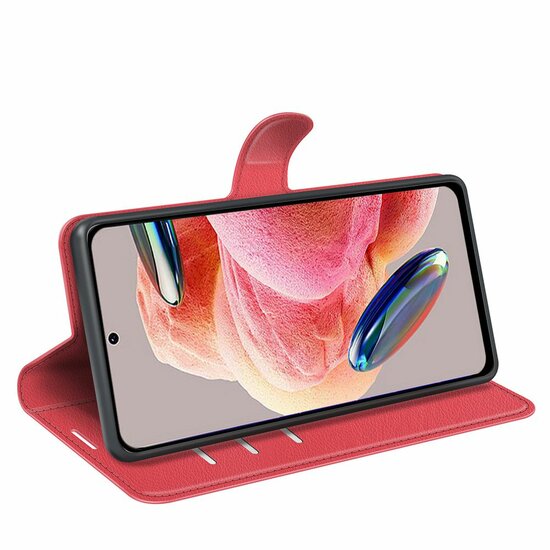 Xiaomi Redmi Note 12 4G Hoesje - MobyDefend Kunstleren Wallet Book Case (Sluiting Voorkant) - Rood