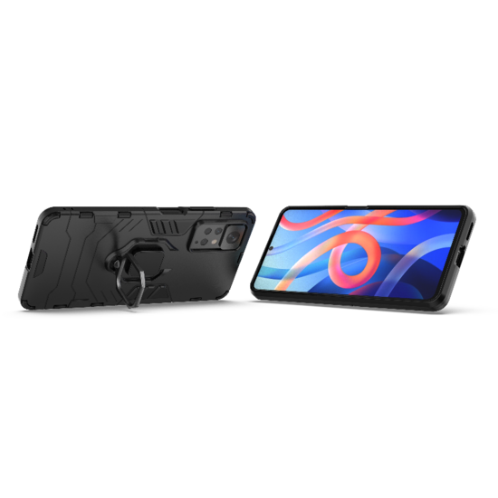 Xiaomi Redmi Note 12 Pro 4G Hoesje - MobyDefend Dubbelgelaagde Pantsercase Met Standaard - Zwart