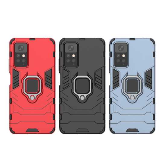 Xiaomi Redmi Note 12 Pro 4G Hoesje - MobyDefend Dubbelgelaagde Pantsercase Met Standaard - Zwart