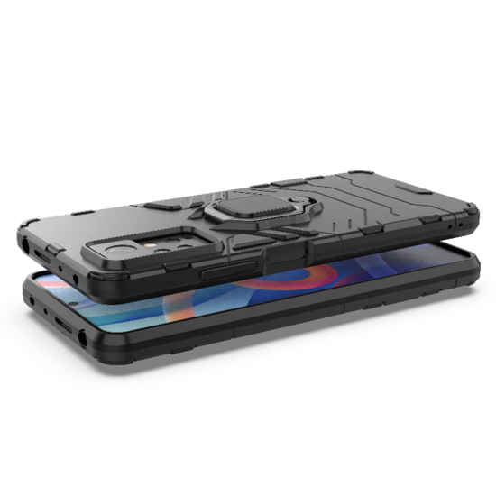 Xiaomi Redmi Note 12 Pro 4G Hoesje - MobyDefend Dubbelgelaagde Pantsercase Met Standaard - Zwart