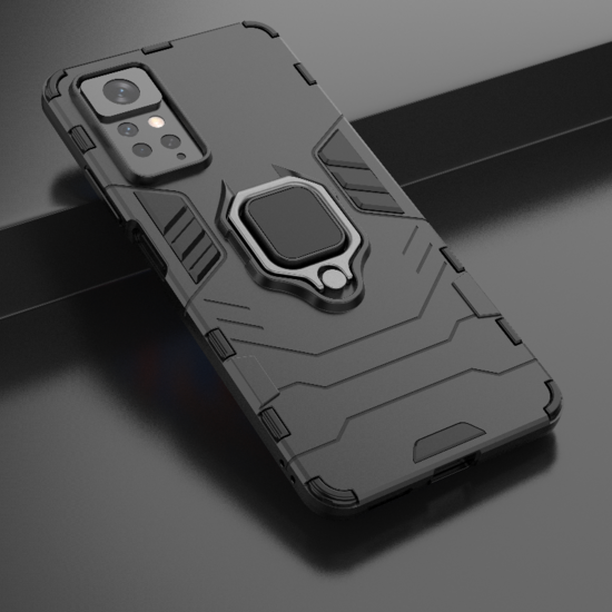 Xiaomi Redmi Note 12 Pro 4G Hoesje - MobyDefend Dubbelgelaagde Pantsercase Met Standaard - Zwart