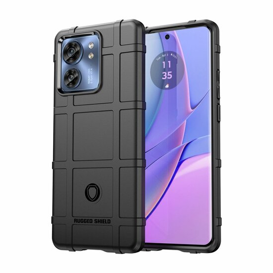 Motorola Edge 40 Hoesje - Mobydefend Rugged Shield TPU Backcover - Zwart