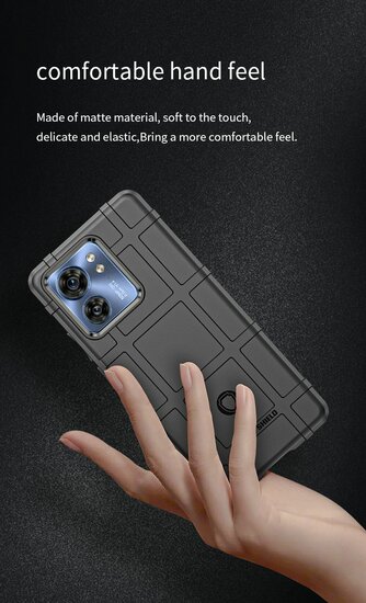 Motorola Edge 40 Hoesje - Mobydefend Rugged Shield TPU Backcover - Blauw