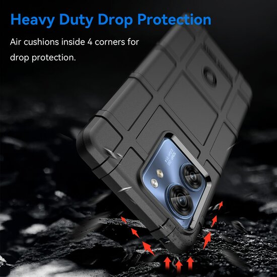 Motorola Edge 40 Hoesje - Mobydefend Rugged Shield TPU Backcover - Blauw