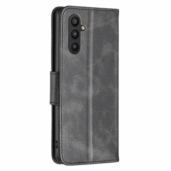 Samsung Galaxy A34 Hoesje - MobyDefend Wallet Book Case Met Koord - Zwart