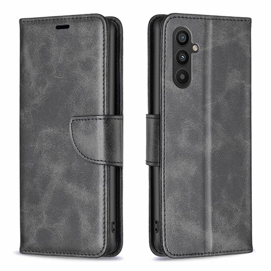 Samsung Galaxy A34 Hoesje - MobyDefend Wallet Book Case Met Koord - Zwart