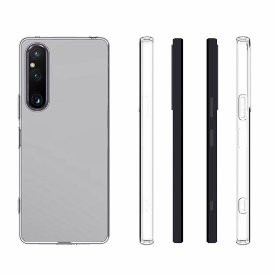 Sony Xperia 1 V Hoesje - MobyDefend Transparante TPU Backcover - Volledig Doorzichtig