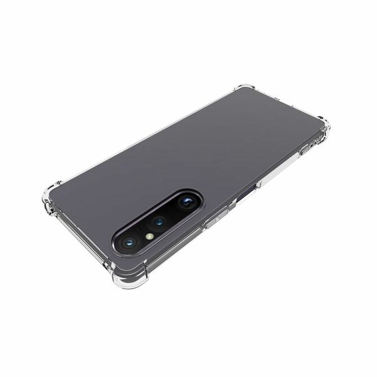 Sony Xperia 1 V Hoesje - MobyDefend Transparante Shockproof TPU Backcover - Verstevigde Hoeken - Volledig Doorzichtig