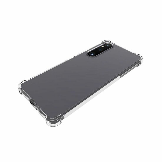 Sony Xperia 1 V Hoesje - MobyDefend Transparante Shockproof TPU Backcover - Verstevigde Hoeken - Volledig Doorzichtig