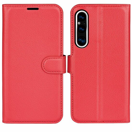 Sony Xperia 1 V Hoesje - MobyDefend Kunstleren Wallet Book Case (Sluiting Voorkant) - Rood