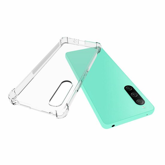 Sony Xperia 10 V Hoesje - MobyDefend Transparante Shockproof TPU Backcover - Verstevigde Hoeken - Volledig Doorzichtig