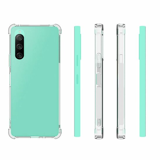 Sony Xperia 10 V Hoesje - MobyDefend Transparante Shockproof TPU Backcover - Verstevigde Hoeken - Volledig Doorzichtig