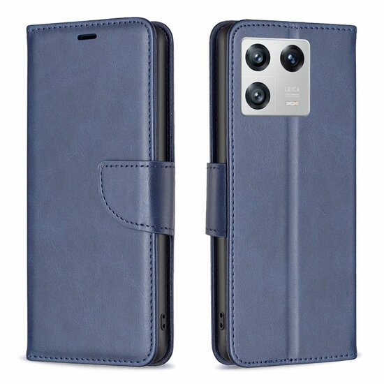 Xiaomi 13 Hoesje, MobyDefend Wallet Book Case Met Koord, Blauw